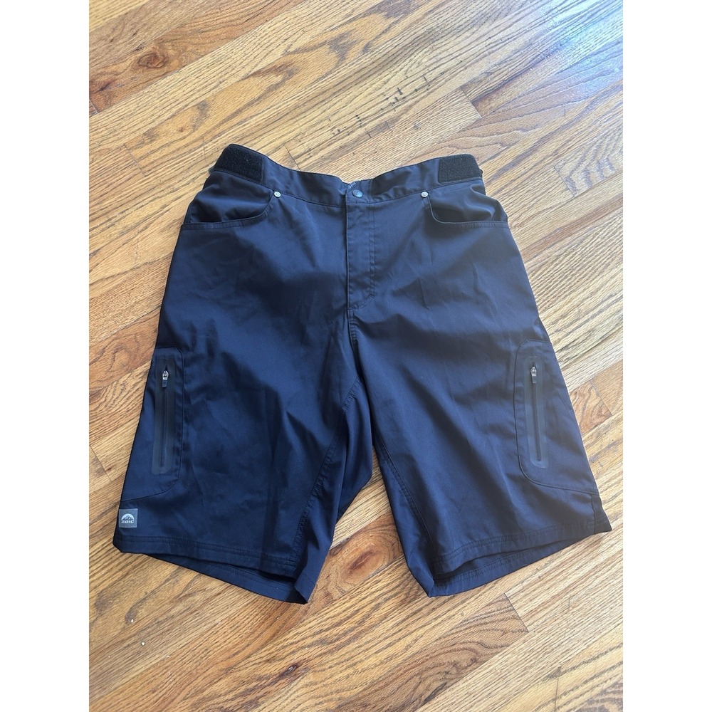 Zoic Mens Ether Mountain Cycling Shorts Black Size XL 12" Inseam Outdoors Zip